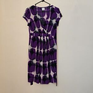Motherhood Maternity Women's Large Purple Tie Back Geometric Dress